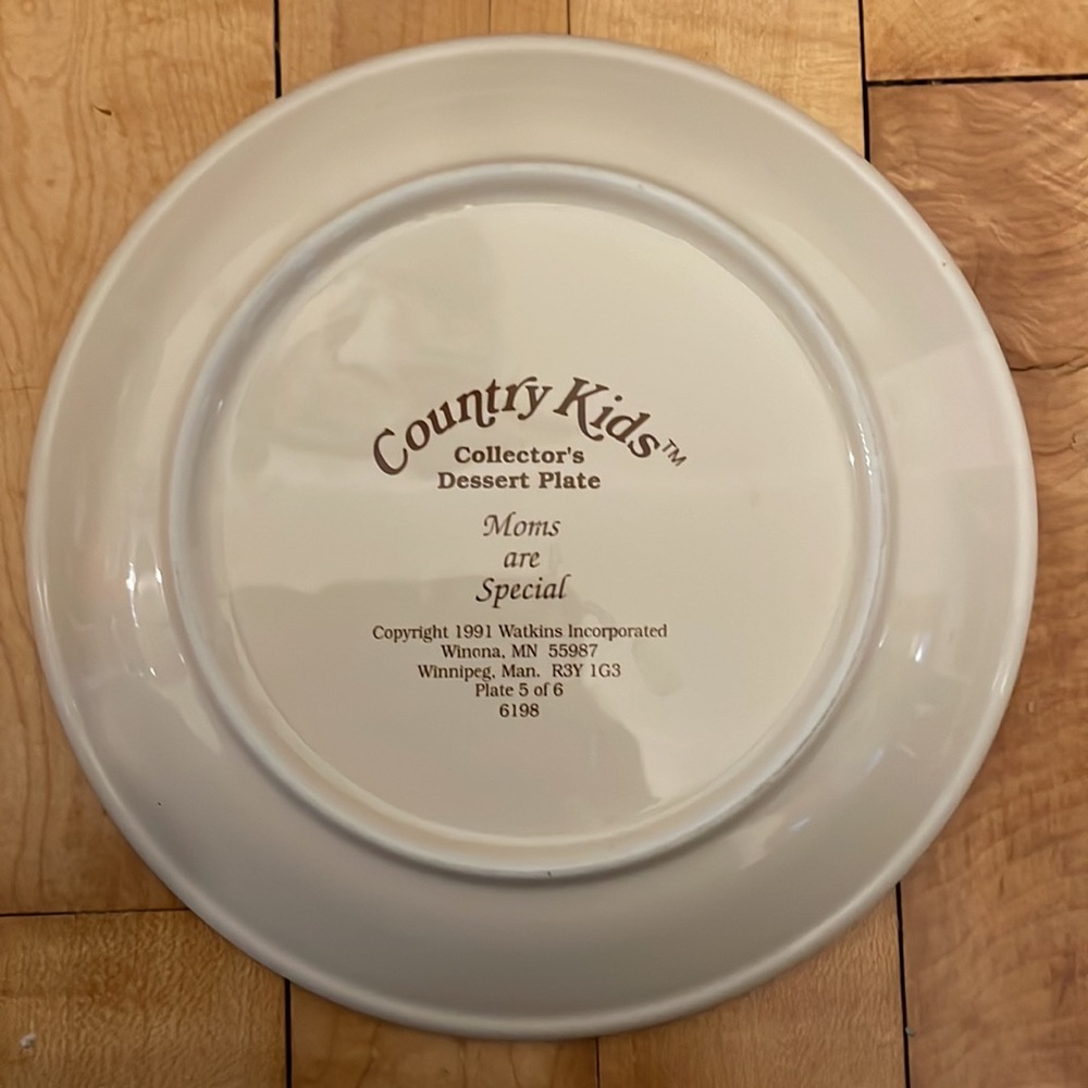 Vintage 1991 Country Kids Collector’s Dessert Plate, Set of 4 - Picture 7 of 9